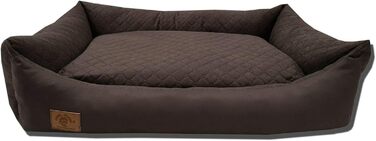 Odolplusz XXL Ліжко для великих собак 100x70 см, коричневе, знімний та праний чохол, двостороння подушка, лежак-диван для собак
