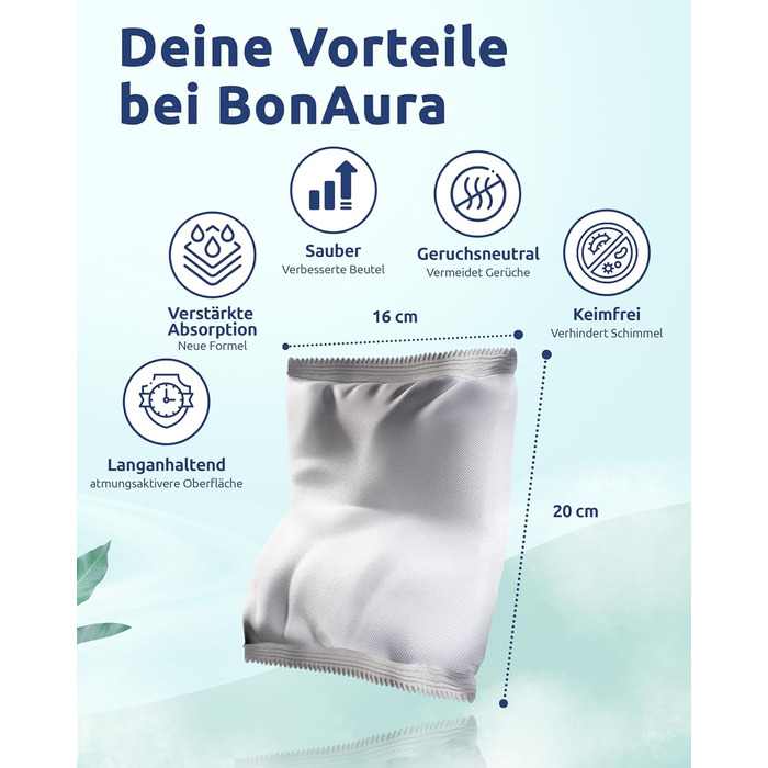 BonAura AirOne змінний набір для осушувача повітря, 12 шт. по 680 г, гранули для осушувача, захист від цвілі та запахів, для житлових приміщень