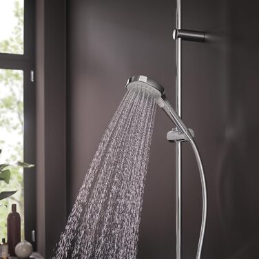 Душова лійка hansgrohe Croma Select E, 9 л/хв, 3 режими, квадратна 110x110 мм, антивапняна, біло-хром, економна (EcoSmart)