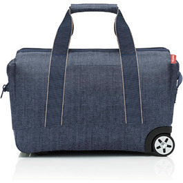 Reisenthel Allrounder Trolley – універсальна дорожня сумка на колесах з телескопічною ручкою, 2 плавні колеса, для подорожей, роботи та відпочинку, темно-синій Herringbone