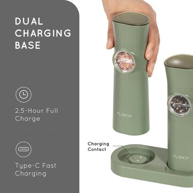 Електричний набір млинків для солі та перцю Schwerkraft, 2 шт., з USB-C зарядкою, для сухих спецій, акумуляторний