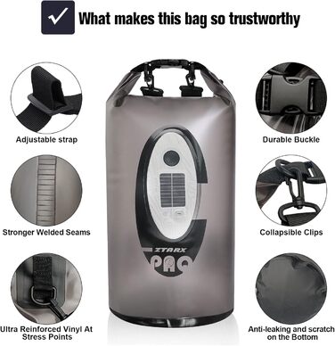 Водонепроникний рюкзак-мішок Dry Bag 20 л із Bluetooth-колонкою для каякінгу, туризму, човна, рафтингу