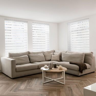 Рулонна штора Sol Royal Duo Rollo DK9 100x160 см без свердління, преміум, з кріпленням Klemmfix, подвійна, широкі смуги, біла