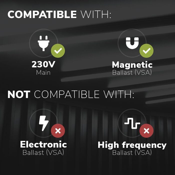 Світильник LED HOFTRONIC 150см 60Вт 10500лм холодне світло, IP65, водонепроникний, без мерехтіння, з'єднуваний, T8, для гаража, майстерні, офісу, підвалу (110лм/Вт, 6000K)