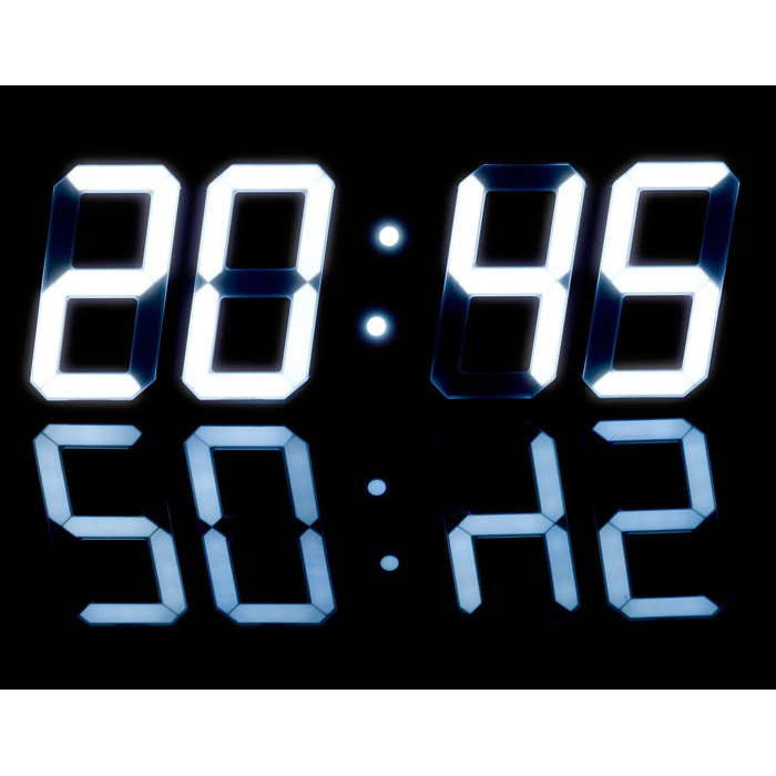 Діджитал-годинник Lunartec настінний і настільний, Jumbo LED, 3D, будильник, з підсвіткою, димований, 28 см