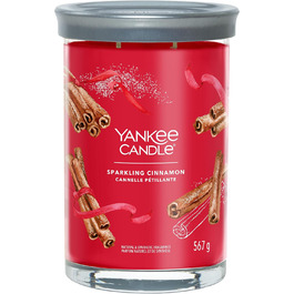 Ароматна свічка Yankee Candle Signature Sparkling Cinnamon, велика тумблер-свічка з тривалим горінням, соєвий віск