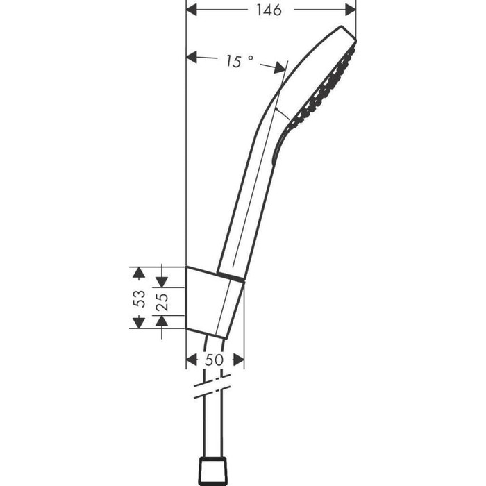Душова лійка hansgrohe Croma Select E, 3 режими, білий/хром, з тримачем і шлангом 1,25 м