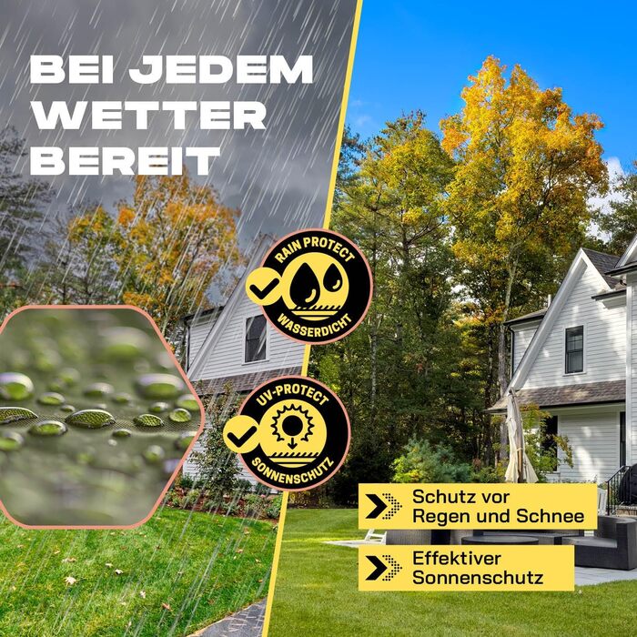 Люмаланд Outdoor намет 2,5x2,5 м, водонепроникний, UV-захист, садовий тент з бічною стінкою, сумкою та кілочками, міцний кемпінговий та партійний намет, швидке встановлення за 2 хвилини, темно-зелений