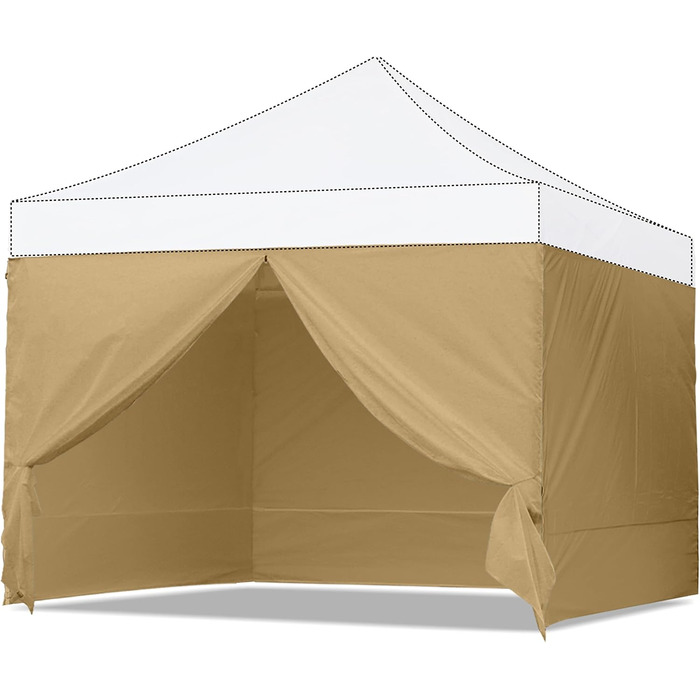 Бічна стінка для тенту ABCCANOPY 3x3 м, 3 шт, бежевий, захист від сонця