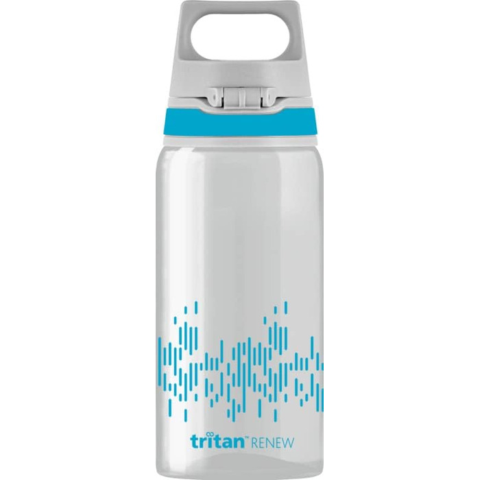 Пляшка для води SIGG Tritan 0,5 л Total Clear ONE MyPlanet Aqua, синя, для газованих напоїв, спортивна, BPA-free, стійка до подряпин, не протікає, підходить для посудомийки