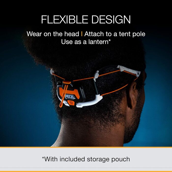 Налобний ліхтар PETZL IKO CORE, чорний, унісекс, універсальний розмір