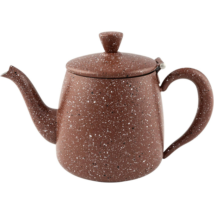 Чайник Café Olé PT-048 преміум, 1,4 л, нержавіюча сталь 18/10, безкапельний носик, порожнисті ручки, відкидна кришка, червоний граніт