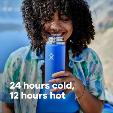 Термобутилка HYDRO FLASK 1180 мл із нержавіючої сталі, ізольована спортивна пляшка для води з герметичною кришкою та ручкою, підходить для посудомийної машини, колір індиго