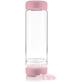 Пляшка для води VitaJuwel inu! CRYSTAL Blossom Rose з гірським кристалом та рожевим кварцем, для індивідуалістів, преміум-якість