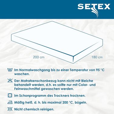 Наматрацник SETEX Molton Köper 180x200 см, 100% бавовна, білий, захист для матраца