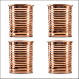 Набір з 4 мідних кухлів Moscow Mule 450 мл, 100% мідь, для аюрведи, у бляшаній коробці