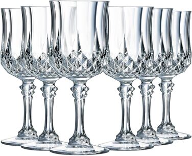 Келихи для вина Cristal d'Arques Paris Longchamp 170 мл, 6 шт, із Кварксу, підвищена міцність, прозорість та блиск, посилена упаковка