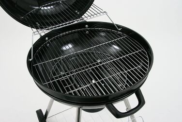 Кульовий гриль BBQ-Toro 57 см з термометром, круглий вугільний гриль із кришкою для барбекю