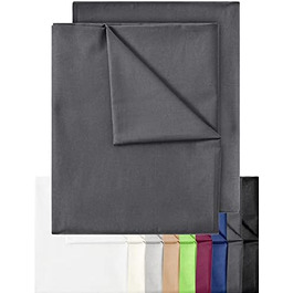 Комплект з 2 класичних простирадл GREEN MARK, 150x250 см, антрацит, 100% бавовна, без резинки