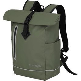 Рюкзак Travelite BASICS Rolltop 19 л, водонепроникний, велосипедний, з відбивачами, оливковий, 48 см