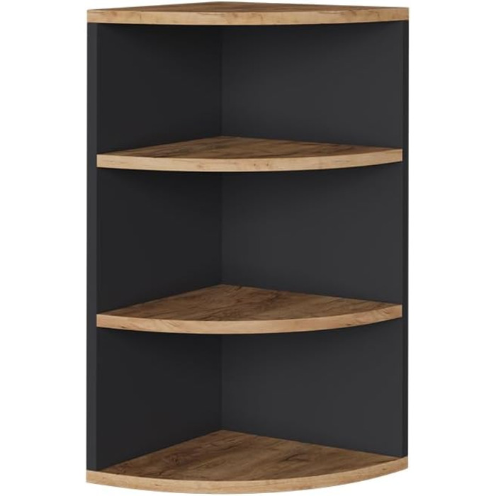 Кутова полиця Vicco Ecki, книжкова, біла/дуб золотий, 30x60 см