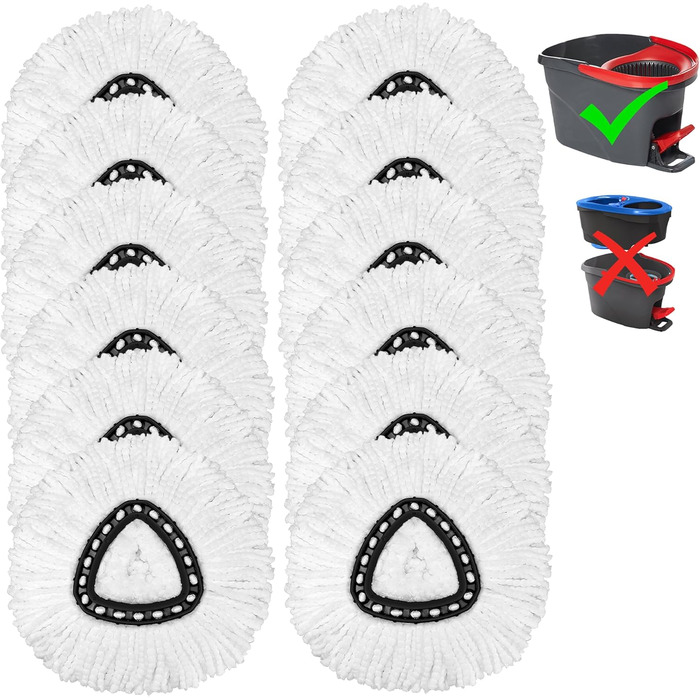 Набір із 12 мікрофібрових насадок для швабри O-Cedar Easy Wring Spin Mop, змінні головки для легкого прибирання