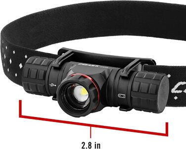 Налобний ліхтар Coast XPH30R 1200 лм, фокус, USB-C, акумуляторний, магніт, чорний