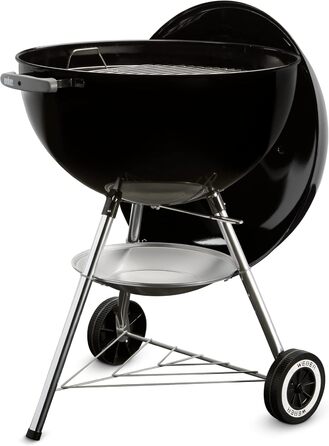 Вугільний гриль Weber Classic Kettle 57 см, чорний, з термометром, емальований, на колесах, для барбекю