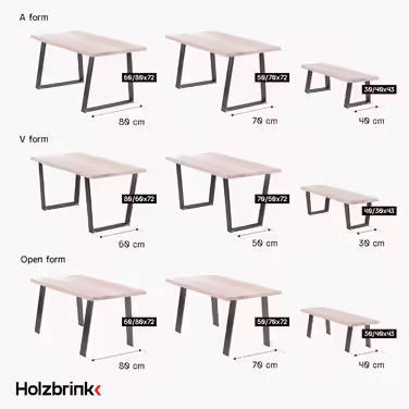 Ніжка столу HOLZBRINK металева біла трапеція 60/80x72см