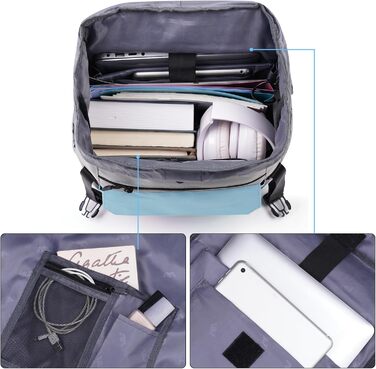 Міський рюкзак YAMTION Rolltop 17 дюймів для жінок і чоловіків, шкільний рюкзак для підлітків, для ноутбука, велоспорту, подорожей, навчання, колір Sky