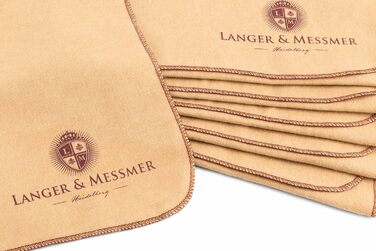 Набір полірувальних серветок Langer & Messmer для гладкої шкіри, 100% бавовна, бежевий, 6 шт. – професійна серветка для догляду за взуттям