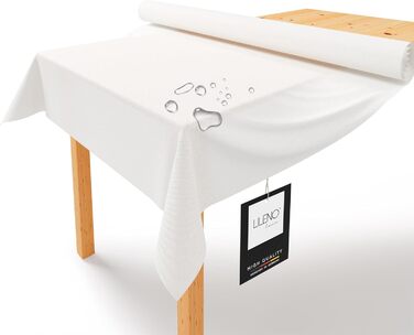 LILENO HOME Скатертинна рулонна доріжка 1,10x25 м – біла скатертина з нетканого матеріалу, схожа на тканину, мийна, одноразова, альтернатива паперовій скатертині