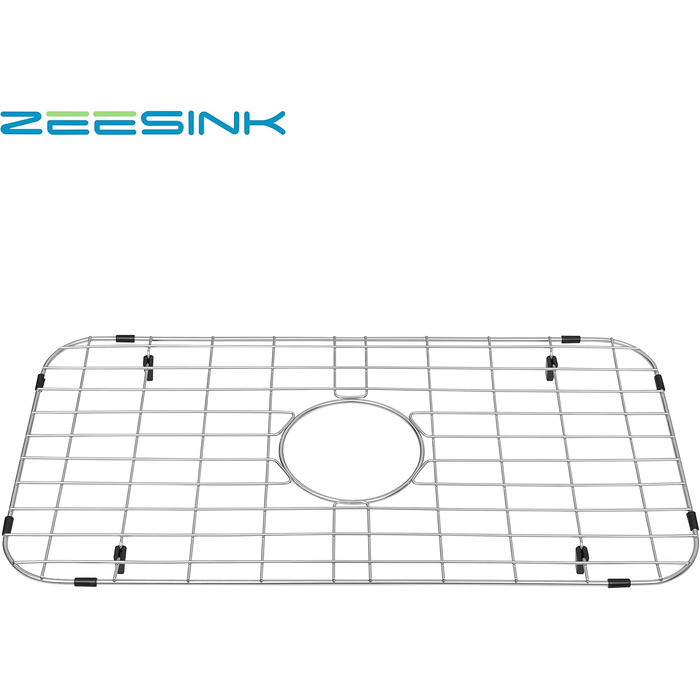 Захисна решітка для мийки Zeesink, нержавіюча сталь, 62×30,5 см, з центральним отвором для зливу, для одинарної кухонної мийки