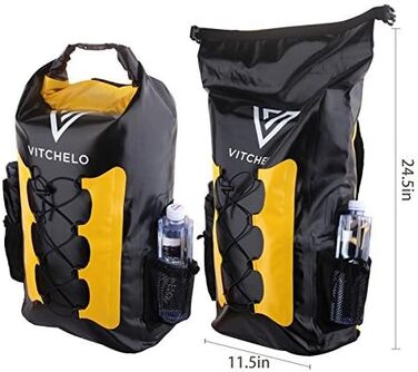 Водонепроникний рюкзак Vitchelo 30L з чохлом для телефону для чоловіків і жінок, легкий туристичний гермомішок для подорожей, пляжу, плавання, каякінгу, подарунок
