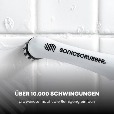 Електрична щітка SonicScrubber для прибирання кухні та ванної, 4 насадки, батарейки AA в комплекті