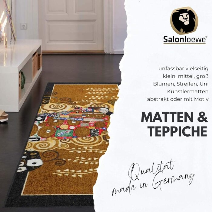 Килимок для підлоги Salonloewe Pure Style Wavy Lines, кольоровий, 75x120 см, праний, протиковзкий, доріжка для дому, хвилястий візерунок
