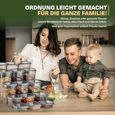 Набір герметичних контейнерів для зберігання продуктів, 20 шт, BPA Free, для кухні, мюслі, борошна та інших продуктів, органайзер для їжі, харчові контейнери з кришками