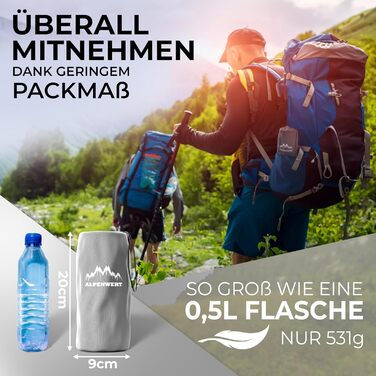 Alpenwert надувний килимок для кемпінгу, ультралегкий і компактний, ізомат для туризму, походів та відпочинку на природі