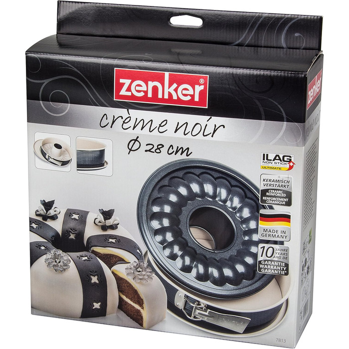 Роз'ємна форма для випікання Zenker Crème Noir, 29 см, 2 дна, нержавіюча сталь, антрацит/кремова