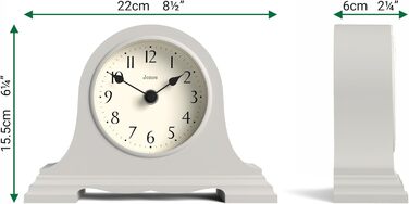 Настільний годинник JONES CLOCKS Speakeasy, класичний дизайн Наполеон, сірий, сучасний стиль для столу, полиці або тумбочки