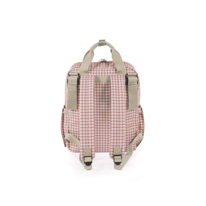 Сумка для коляски Walking Mum I Love Vichy, рожева, універсальна, з короткими ручками і плечовим ременем, 37x28x12 см
