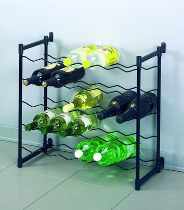 Металевий стелаж Metaltex для зберігання 72 пляшок, сірий