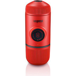 Портативна кавоварка WACACO Nanopresso, 18 бар, ручна, для подорожей, кемпінгу та походів, оновлена версія Minipresso, червона