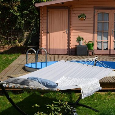 Гамак AMANKA XXL 200x120 см для двох, сірий, підвісний текстильний