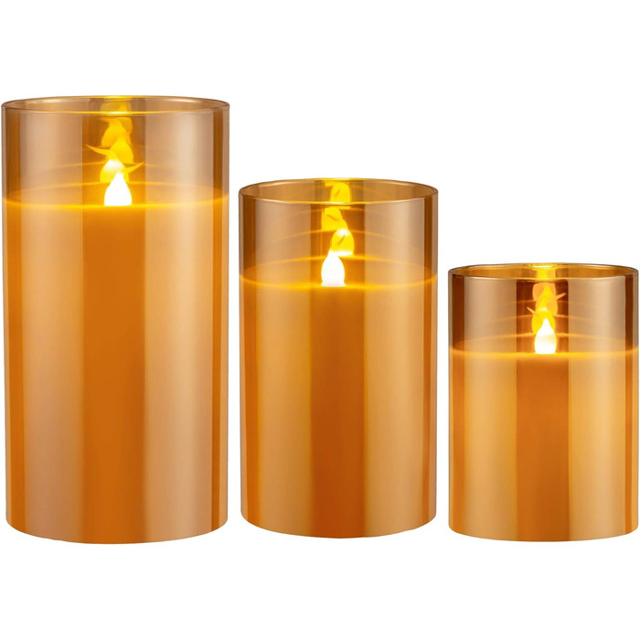 Свічки LED Pauleen Classy Golden, набір 3 шт., з батарейкою та таймером 6 годин, золотисті, імітація воскової свічки