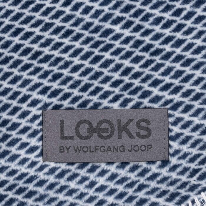 Плед LOOKS BY WOLFGANG JOOP 150x200 см, синій, м'яка та якісна бавовняна суміш