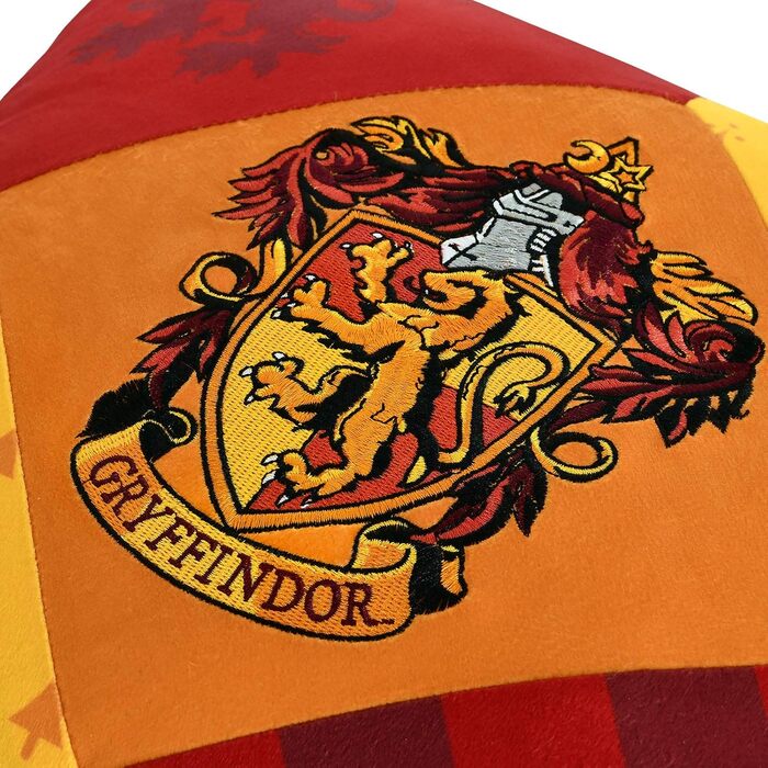 Подушка Elbenwald Harry Potter з китицями у стилі Ґрифіндор, з вишитою емблемою, червоно-жовта, 48x48 см
