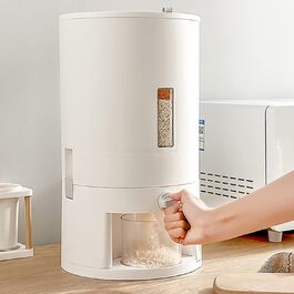 Диспенсер для рису 6 кг / 10 кг, контейнер для зберігання круп для кухні, мюслі-диспенсер з мірною чашкою, дозатор для продуктів: крупи, рис, квасоля, жовтий рис, червона квасоля (6 кг)