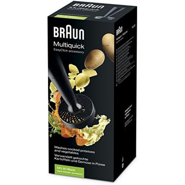 Картоплем'ялка Braun MQ 50 для блендерів MultiQuick, насадка з EasyClick, чорна