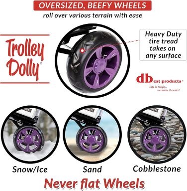 Складна господарська сумка-візок dbest products Trolley Dolly, фіолетова